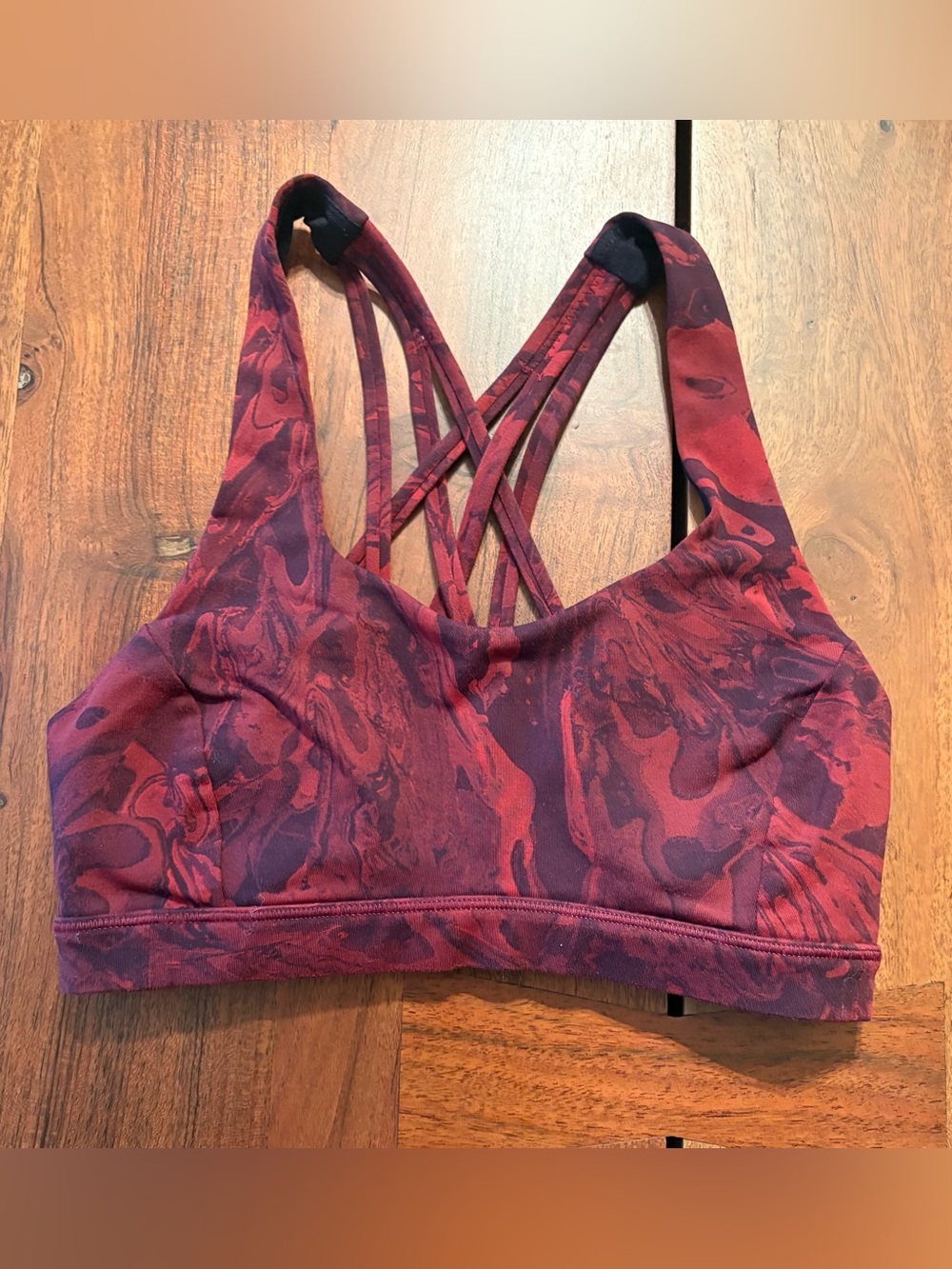 lululemon athletica Strappy Sports Bra - Maroon Swirl
